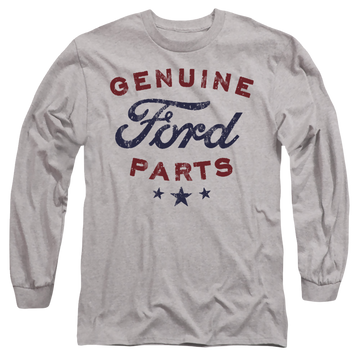 Athletic heather men's long sleeve t-shirt with Ford Genuine Parts graphic