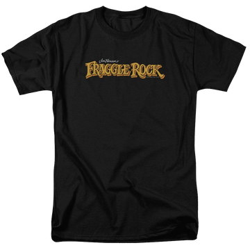 Black men's regular fit t-shirt with Fraggle Rock Logo graphic