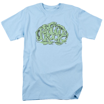 Light blue men's regular fit t-shirt with Fraggle Rock Vace Logo graphic