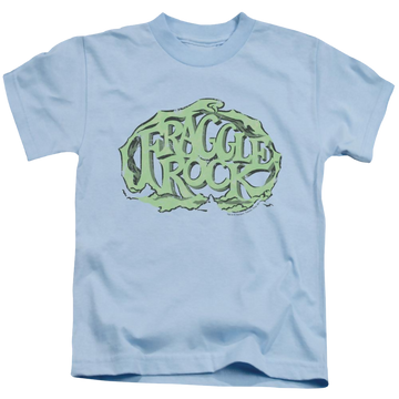 Light blue kid's t-shirt for ages 4 to 7 with Fraggle Rock Vace Logo graphic