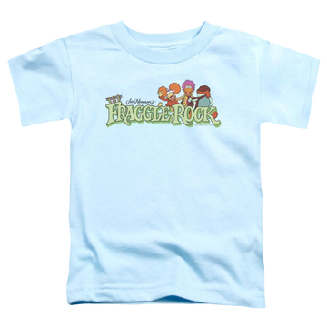 Light blue toddler t-shirt with Fraggle Rock Leaf Logo graphic