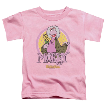 Pink toddler t-shirt with Fraggle Rock Mokey Circle graphic
