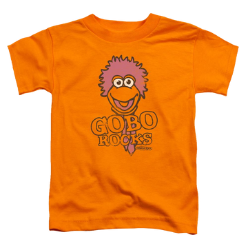 Orange toddler t-shirt with Fraggle Rock Gobo Rocks graphic