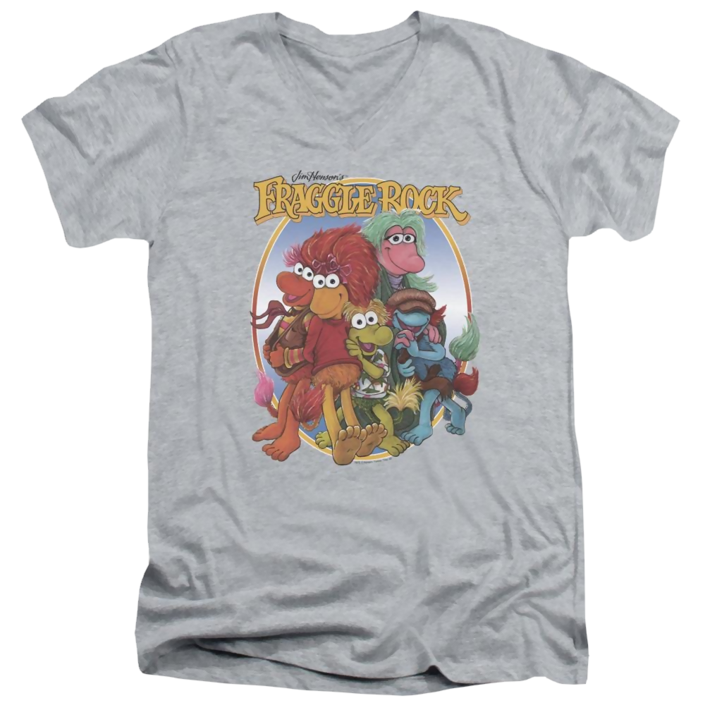 Fraggle Rock Group Hug - Men's V-Neck T-Shirt Men's V-Neck T-Shirt Fraggle Rock