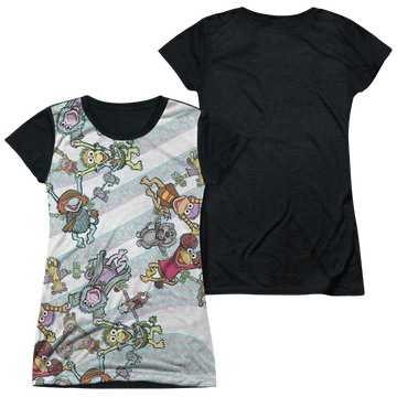 Fraggle Rock Cyclone - Juniors Black Back T-Shirt Juniors Black Back T-Shirt Fraggle Rock
