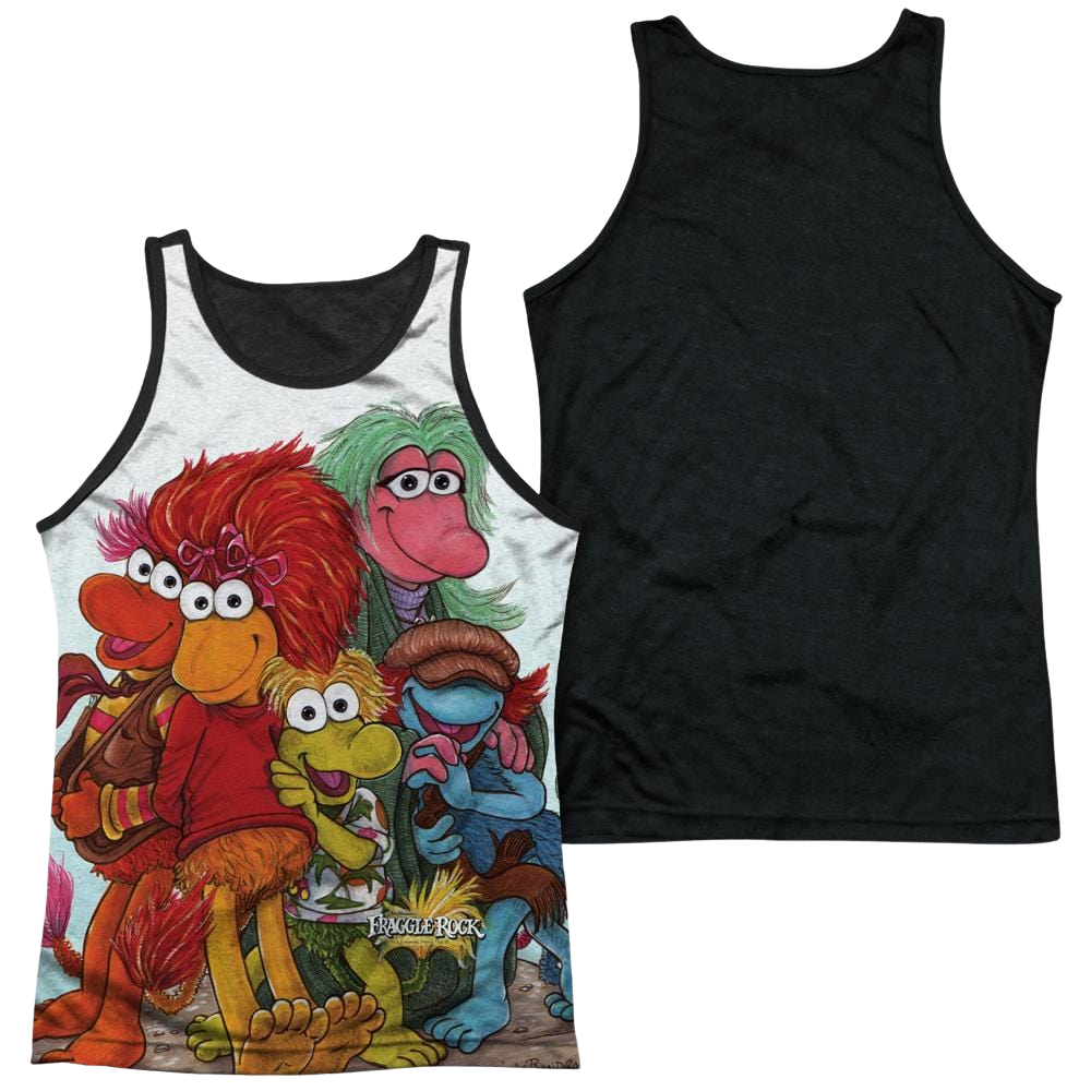 Fraggle Rock Group Shot Men's Black Back Tank Men's Black Back Tank Fraggle Rock
