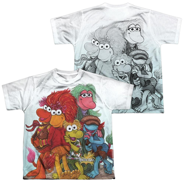 Fraggle Rock Group Shot youth all-over print t-shirt for ages 8 to 12