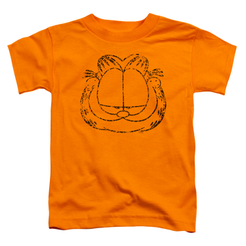 Orange toddler t-shirt with Garfield Smirking Distressed graphic
