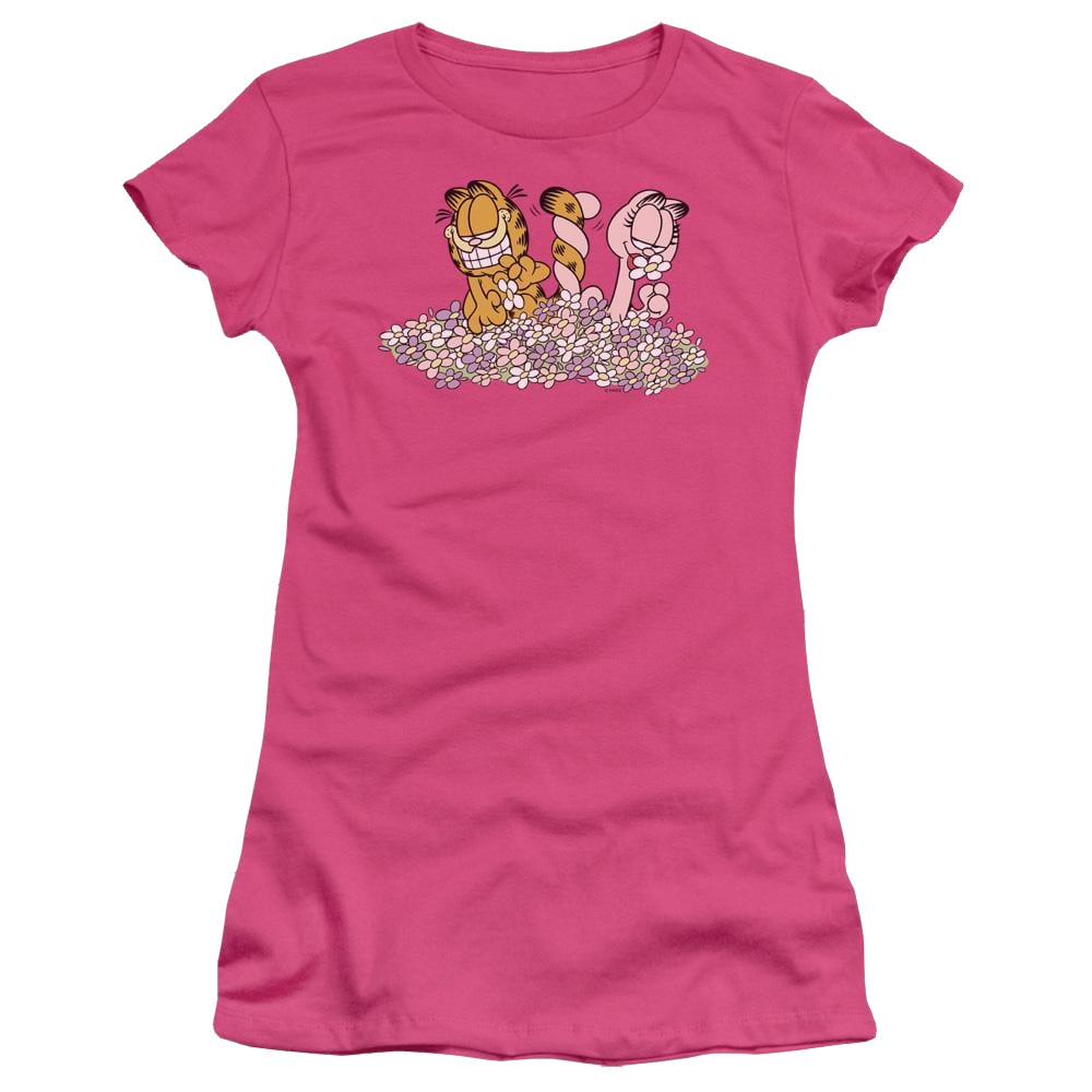 Garfield Chicks Dig Flowers - Juniors T-Shirt Juniors T-Shirt Garfield
