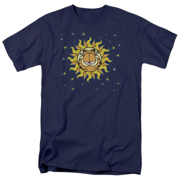 Navy men's regular fit t-shirt with Garfield Celestial graphic