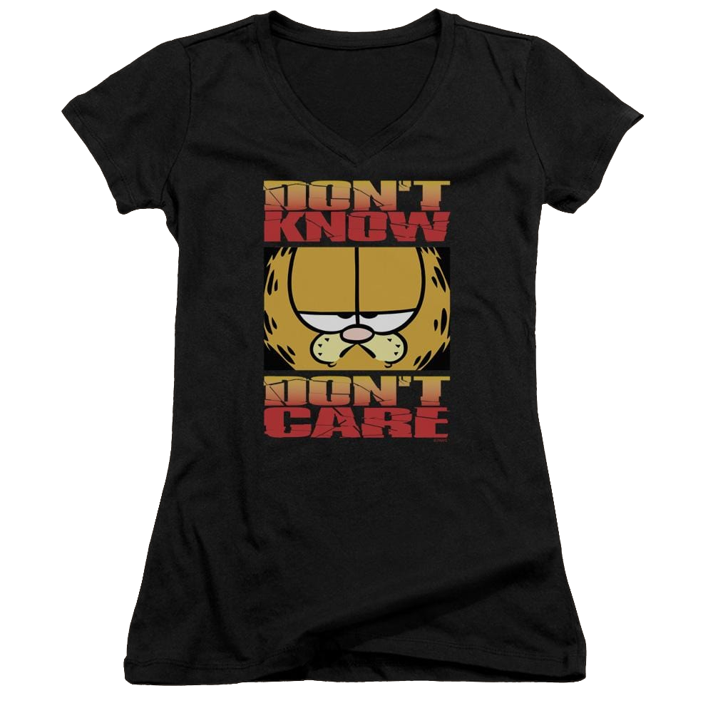 Garfield Dont Know Dont Care - Juniors V-Neck T-Shirt Juniors V-Neck T-Shirt Garfield