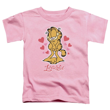 Pink toddler t-shirt with Garfield Lovable graphic
