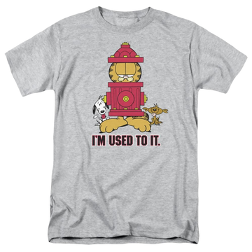 Athletic heather men's regular fit t-shirt with Garfield Im Used To It graphic