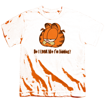 Orange youth t-shirt for ages 8 to 12 with Garfield Do I Look Like Im Kidding graphic