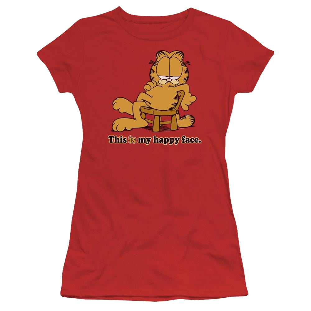 Garfield Happy Face - Juniors T-Shirt Juniors T-Shirt Garfield