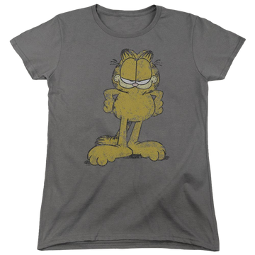 Charcoal women's t-shirt with Garfield Big Ol Cat graphic