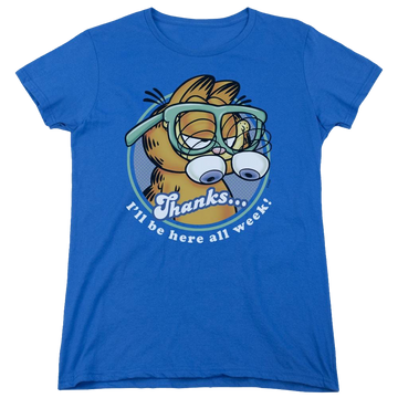 Royal women's t-shirt with Garfield Performing graphic