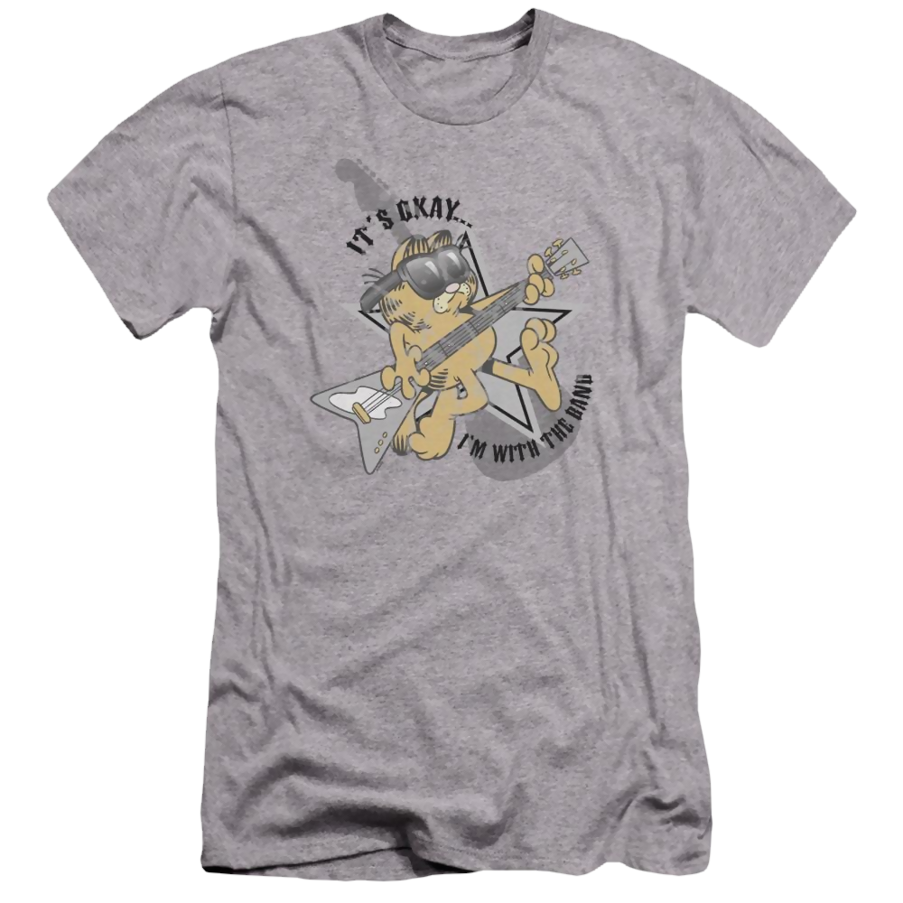 Garfield Im With The Band - Men's Premium Slim Fit T-Shirt Men's Premium Slim Fit T-Shirt Garfield