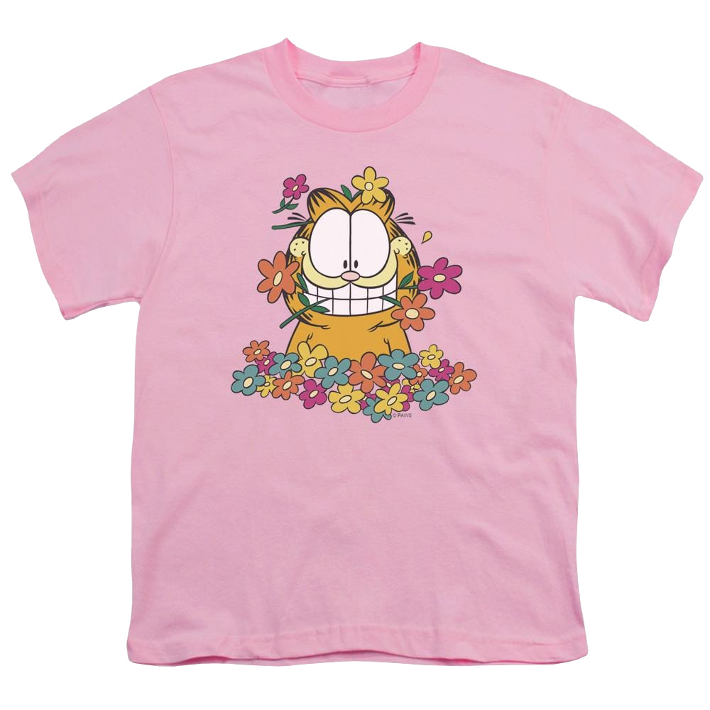 Garfield In The Garden - Youth T-Shirt (Ages 8-12) Youth T-Shirt (Ages 8-12) Garfield