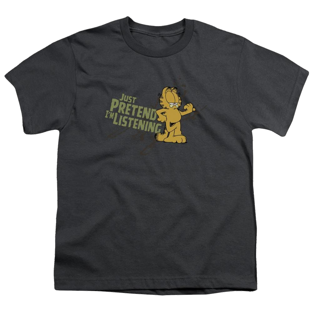 Garfield Just Pretend Im Listening - Youth T-Shirt (Ages 8-12) Youth T-Shirt (Ages 8-12) Garfield
