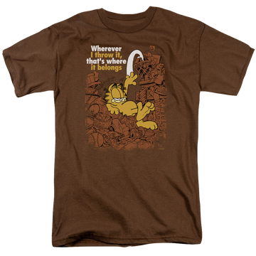 Coffee men's regular fit t-shirt with Garfield Where It Belongs graphic