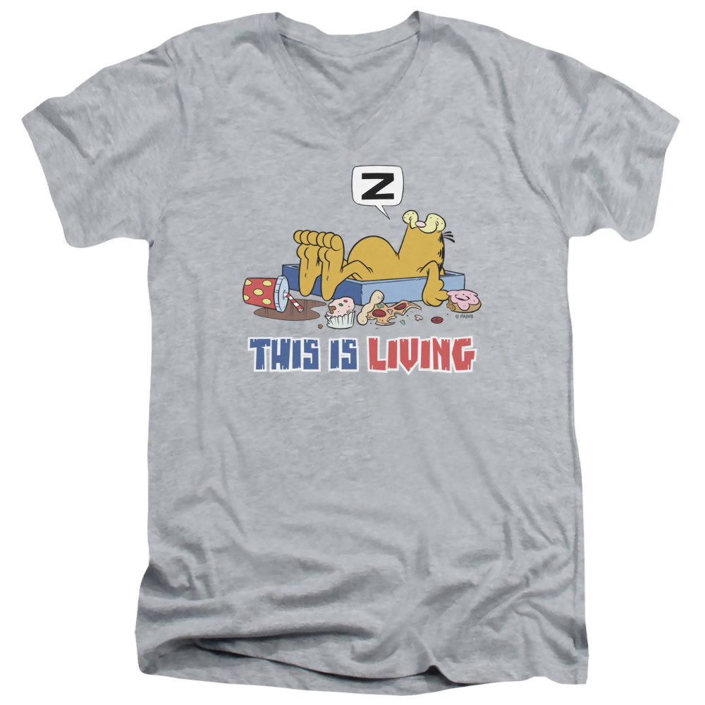 Garfield This Is Living - Men's V-Neck T-Shirt Men's V-Neck T-Shirt Garfield