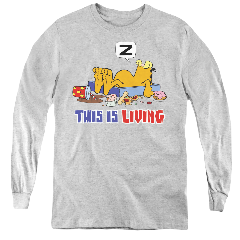 Garfield This Is Living - Youth Long Sleeve T-Shirt Youth Long Sleeve T-Shirt Garfield