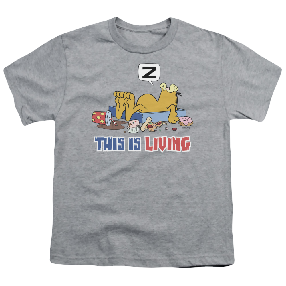 Garfield This Is Living - Youth T-Shirt (Ages 8-12) Youth T-Shirt (Ages 8-12) Garfield