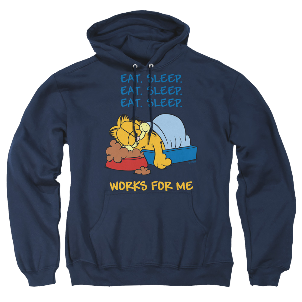 Garfield Works For Me - Pullover Hoodie Pullover Hoodie Garfield