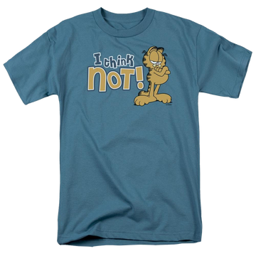 Slate men's regular fit t-shirt with Garfield I Think Not graphic