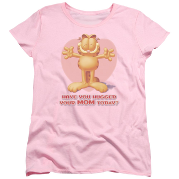 Pink women's t-shirt with Garfield Have You graphic
