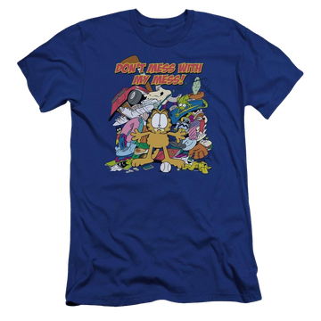 Royal men's premium slim fit t-shirt with Garfield My Mess graphic