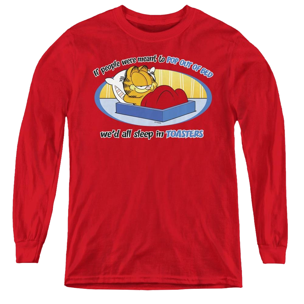 Garfield Pop Out Of Bed - Youth Long Sleeve T-Shirt Youth Long Sleeve T-Shirt Garfield