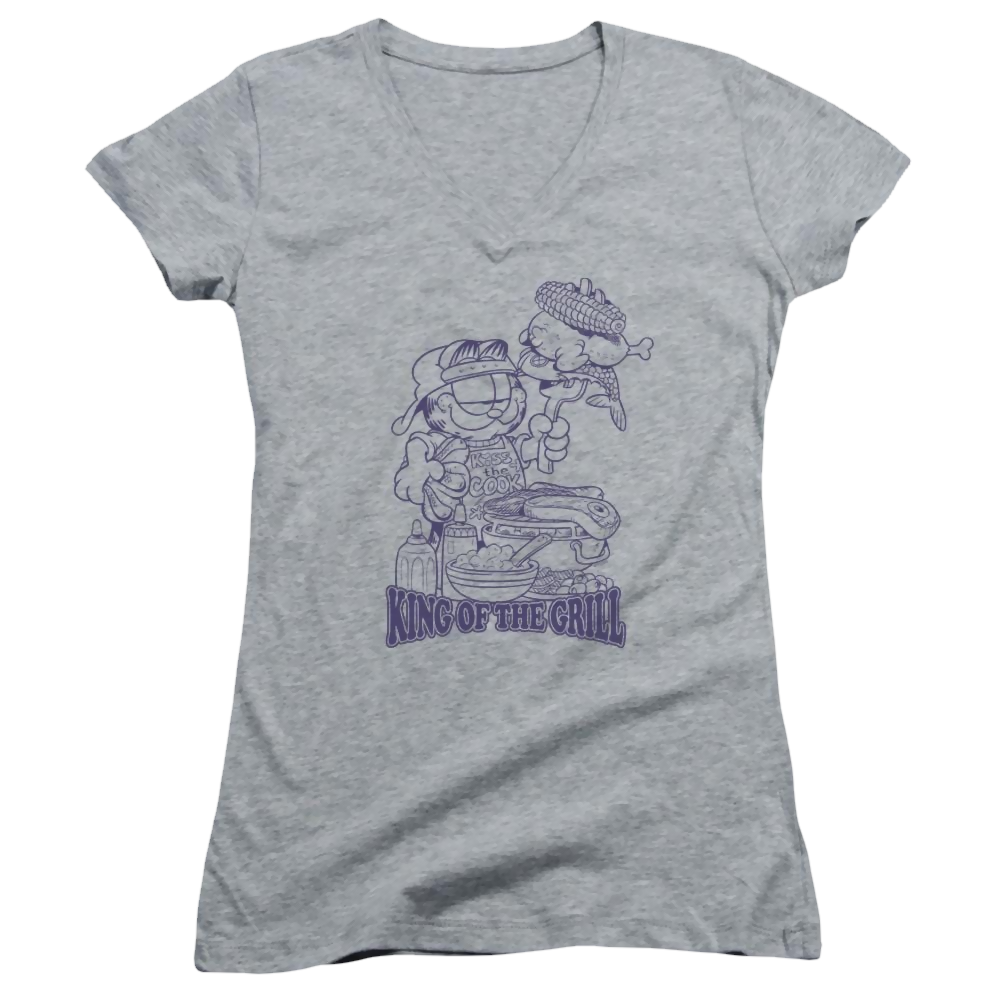 Garfield King Of The Grill - Juniors V-Neck T-Shirt Juniors V-Neck T-Shirt Garfield