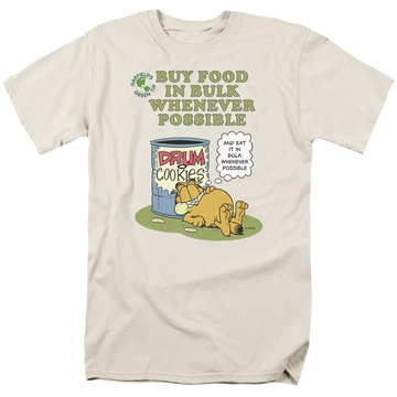 Cream men's regular fit t-shirt with Garfield Buy In Bulk graphic