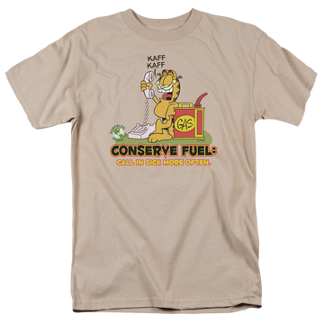 Sand men's regular fit t-shirt with Garfield Call In Sick graphic