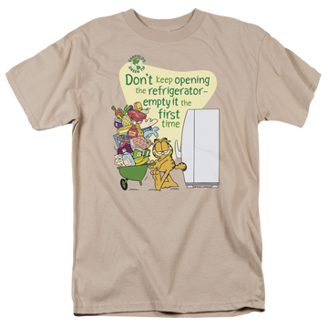 Sand men's regular fit t-shirt with Garfield Empty It graphic
