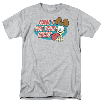 Athletic heather men's regular fit t-shirt with Garfield Question graphic