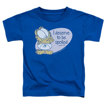 Royal toddler t-shirt with Garfield Deserve To Be Spoiled graphic
