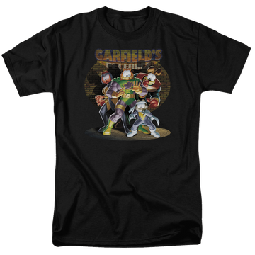 Black men's regular fit t-shirt with Garfield Spotlight graphic