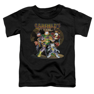 Black toddler t-shirt with Garfield Spotlight graphic