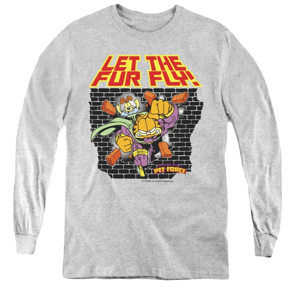 Garfield Let The Fur Fly - Youth Long Sleeve T-Shirt Youth Long Sleeve T-Shirt Garfield