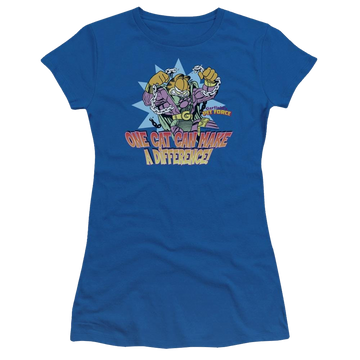 Royal juniors t-shirt with Garfield Make A Difference graphic