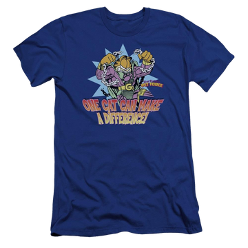 Royal men's premium slim fit t-shirt with Garfield Make A Difference graphic