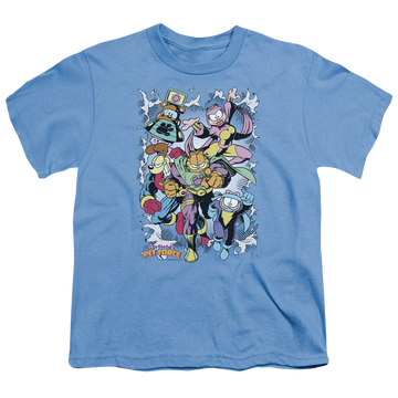 Carolina blue youth t-shirt for ages 8 to 12 with Garfield Ripped graphic