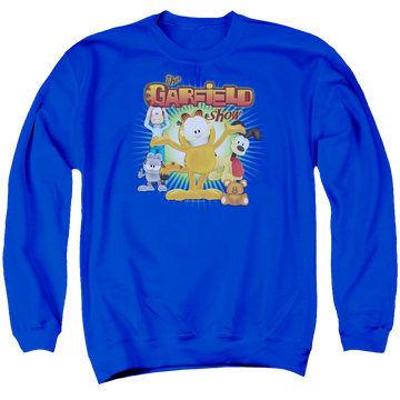 Royal men's crewneck sweatshirt with The Garfield Show graphic