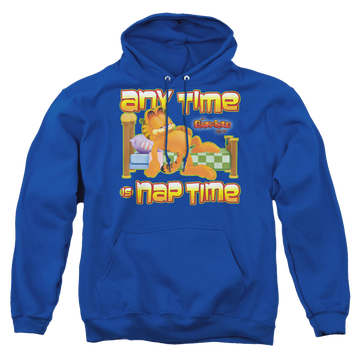 Royal pullover hoodie with Garfield Nap Time graphic