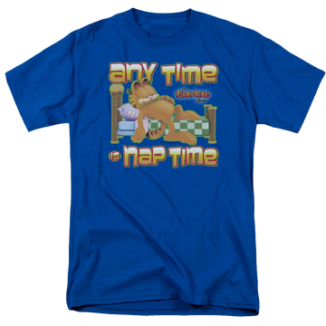 Royal men's regular fit t-shirt with Garfield Nap Time graphic