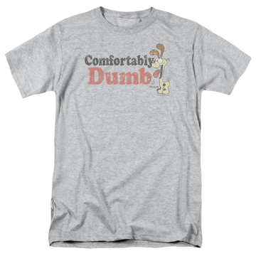 Athletic heather men's regular fit t-shirt with Garfield Comfortably Dumb graphic