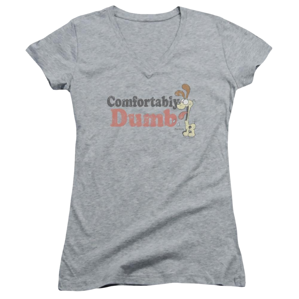 Garfield Comfortably Dumb - Juniors V-Neck T-Shirt Juniors V-Neck T-Shirt Garfield